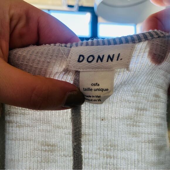 DONNI. ANTHROPOLOGIE Silvery Grey Oversized Long Open Cardi Cardigan Sweater M - Picture 6 of 8